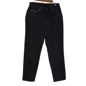Vintage Lee Jeans Womens 12‎ Black High Rise Tapered Leg Denim 90s USA Classic
